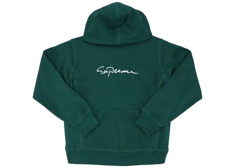 Supreme Classic Script Hooded Sweatshirt Dark Groen