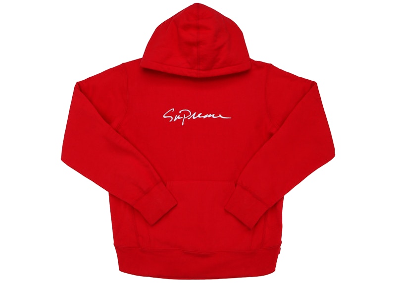 Supreme Classic Script Hooded Sweatshirt Rood