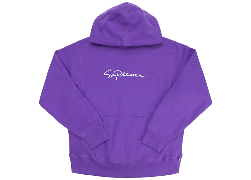 Supreme Classic Script Hooded Sweatshirt Violet Paars