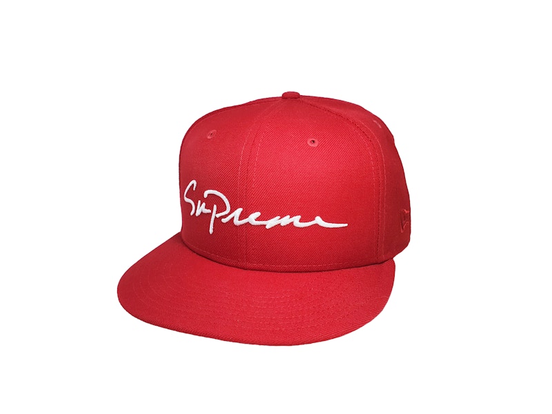 Supreme Classic Script New Era Cap Rood