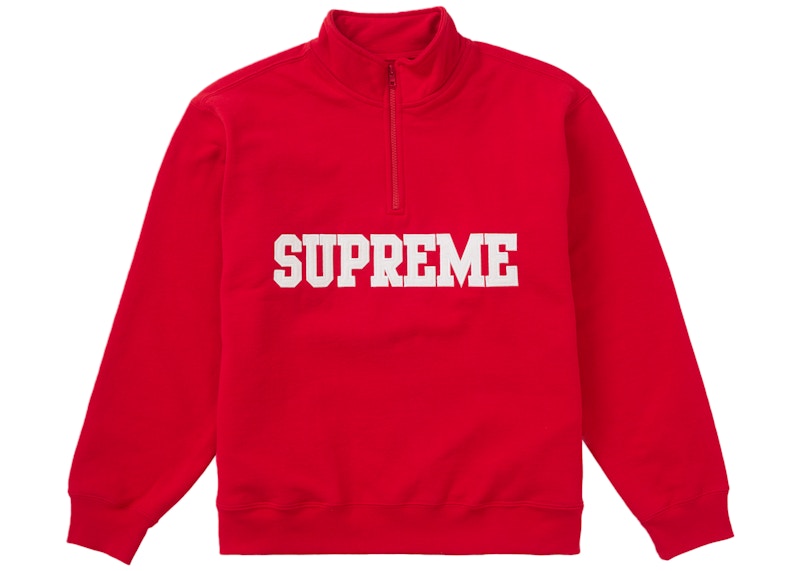 Supreme Collegiate Half Zip Pullover Rood