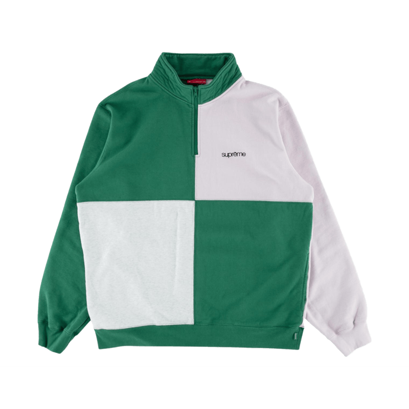 Supreme Color Blocked Half Zip Sweatshirt Light Pine
