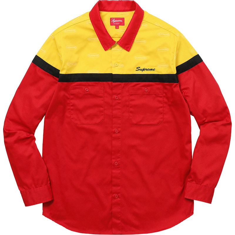 Supreme Color Blocked Work Shirt Rood