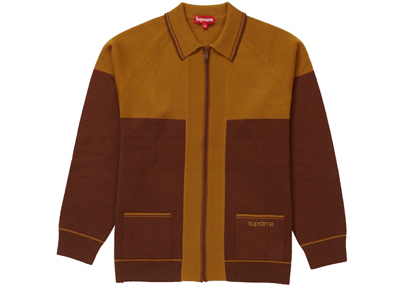 Supreme Color Blocked Zip Up Sweater Bruin