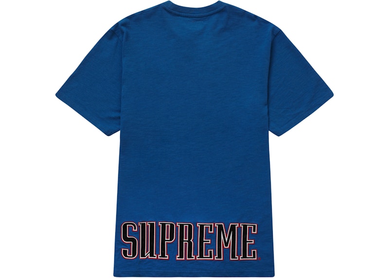 Supreme Contrast Appliqué S/S Top Light Blauw