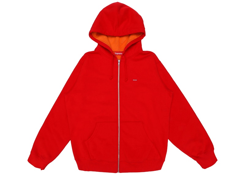 Supreme Contrast Zip Up Hooded Sweatshirt Rood