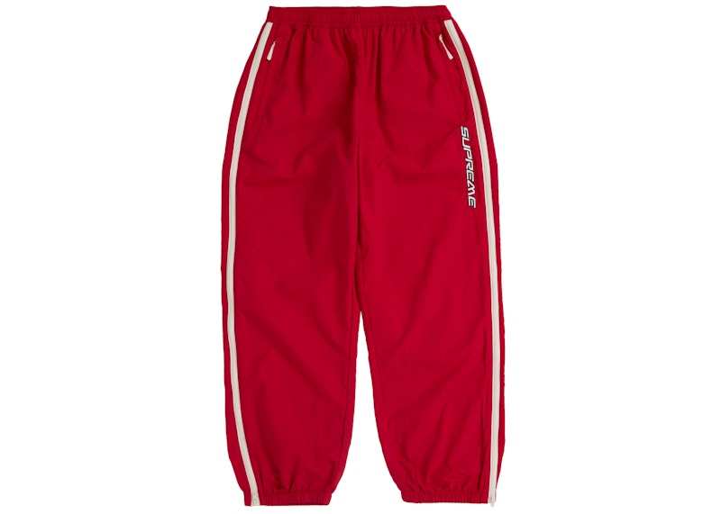 Supreme Contrast Zip Warm Up Pant Rood