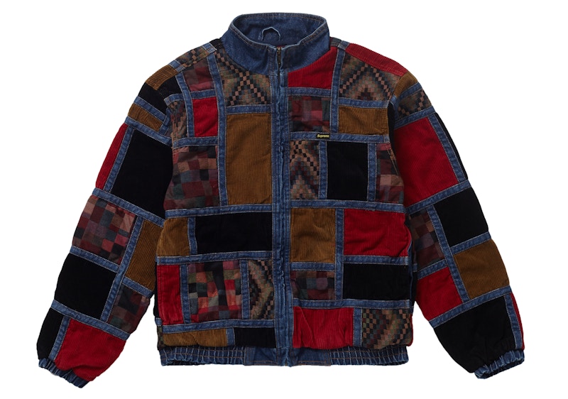 Supreme Corduroy Patchwork Jacket Washed Blauw