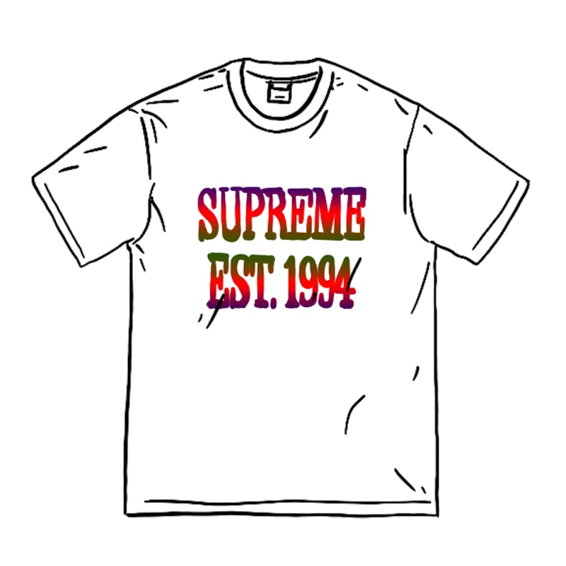 Supreme Cotton Mesh Gradient Logo S/S Top Wit