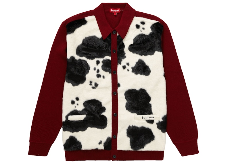 Supreme Cow Print Cardigan Rood
