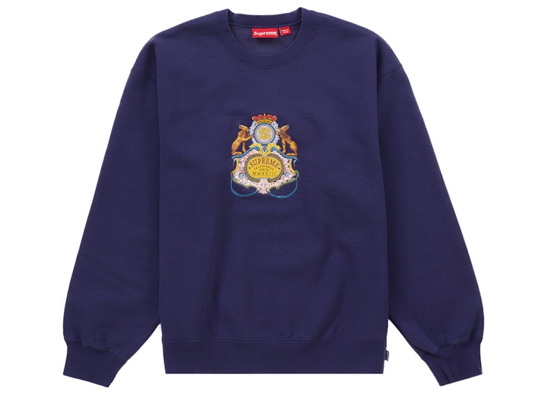 Supreme Crest Crewneck Washed Marineblauw