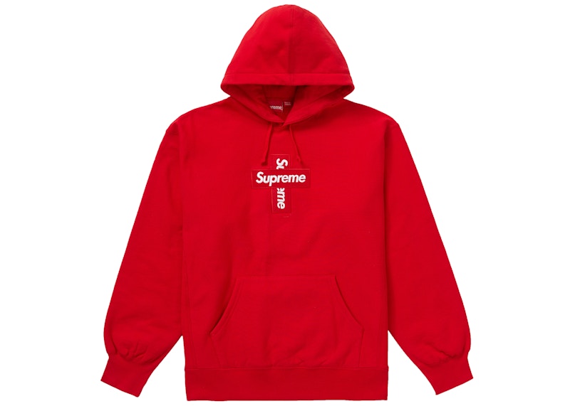 Supreme Cross Box Logo Hooded Sweatshirt Rood