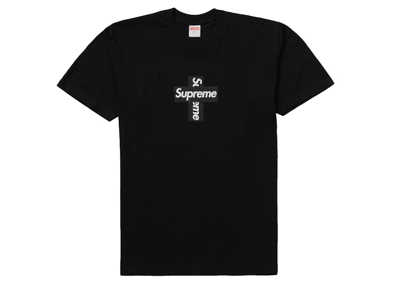 Supreme Cross Box Logo Tee Zwart