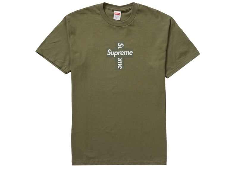 Supreme Cross Box Logo Tee Light Olijf