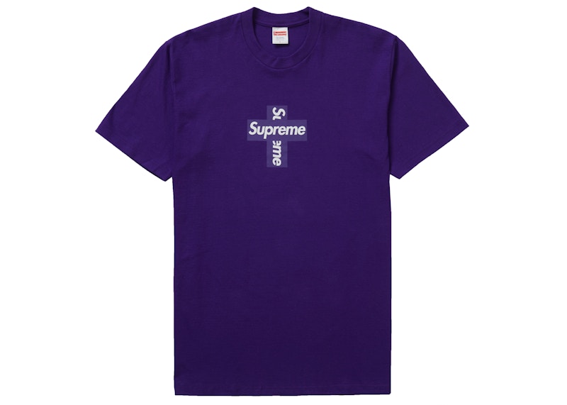 Supreme Cross Box Logo Tee Paars