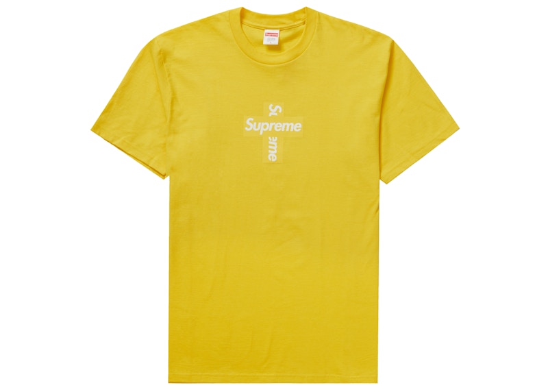 Supreme Cross Box Logo Tee Geel