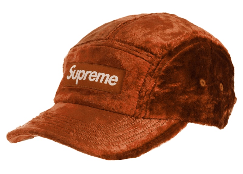 Supreme Crushed Velvet Camp Cap Rust