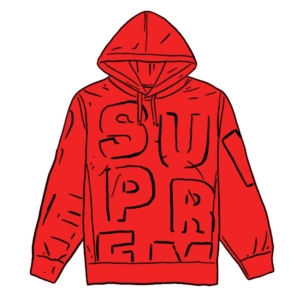 Supreme Cutout Letters Hooded Sweatshirt Rood
