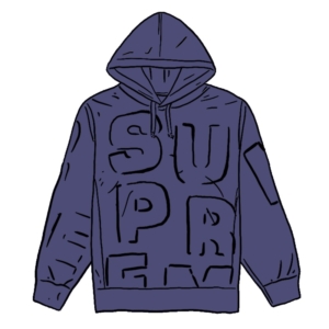 Supreme Cutout Letters Hooded Sweatshirt Washed Marineblauw