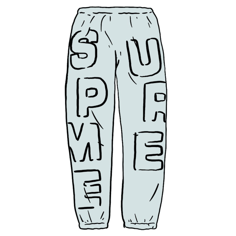 Supreme Cutout Letters Sweatpant Ice Blauw