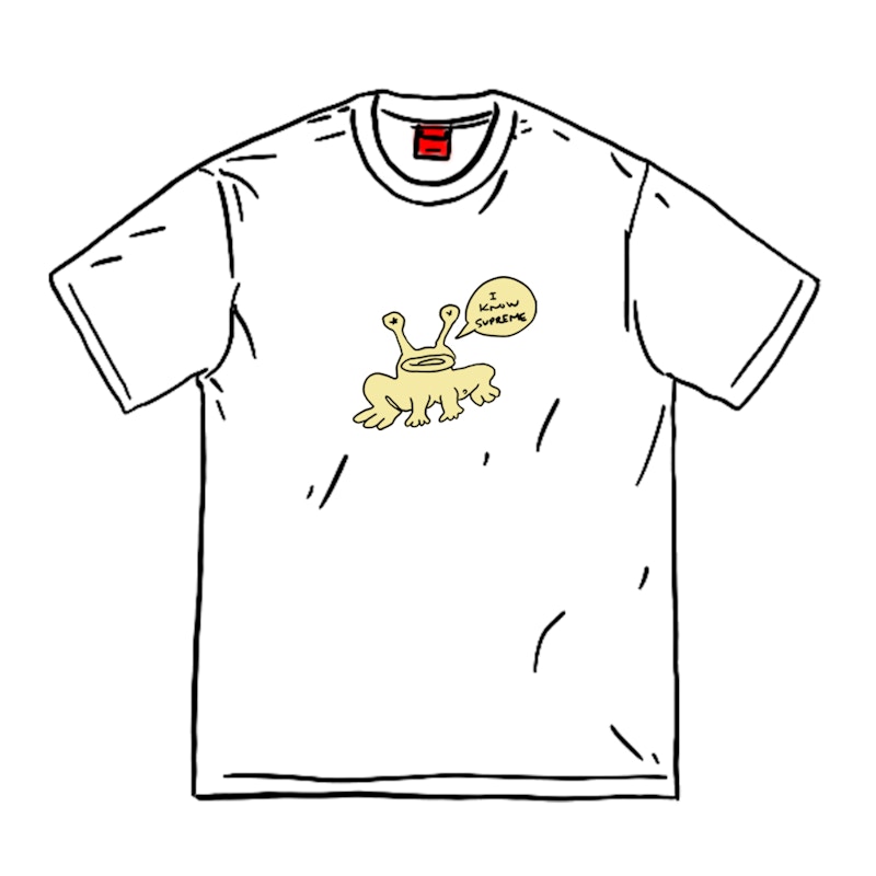 Supreme Daniel Johnston Frog Tee Wit