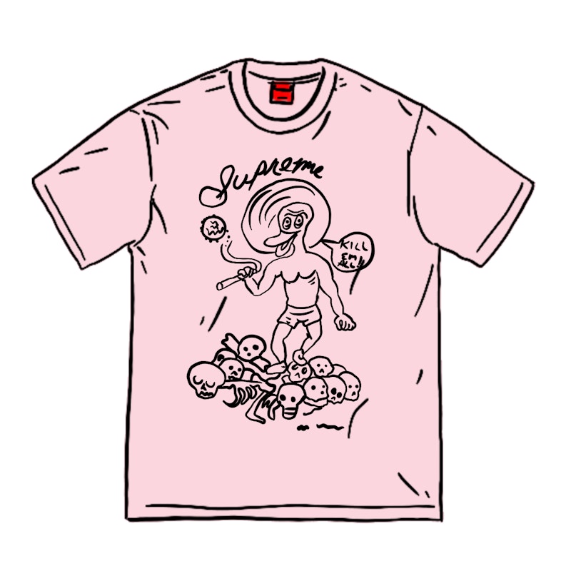 Supreme Daniel Johnston Kill Em All Tee Light Roze