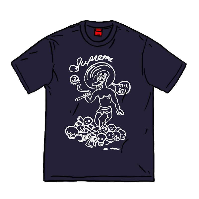 Supreme Daniel Johnston Kill Em All Tee Blauw