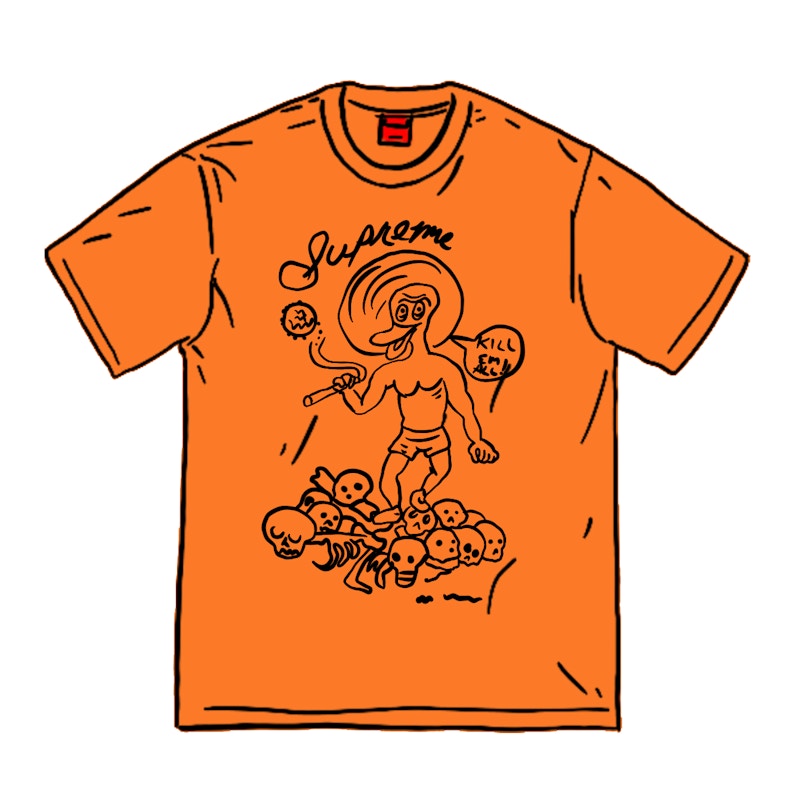 Supreme Daniel Johnston Kill Em All Tee Oranje