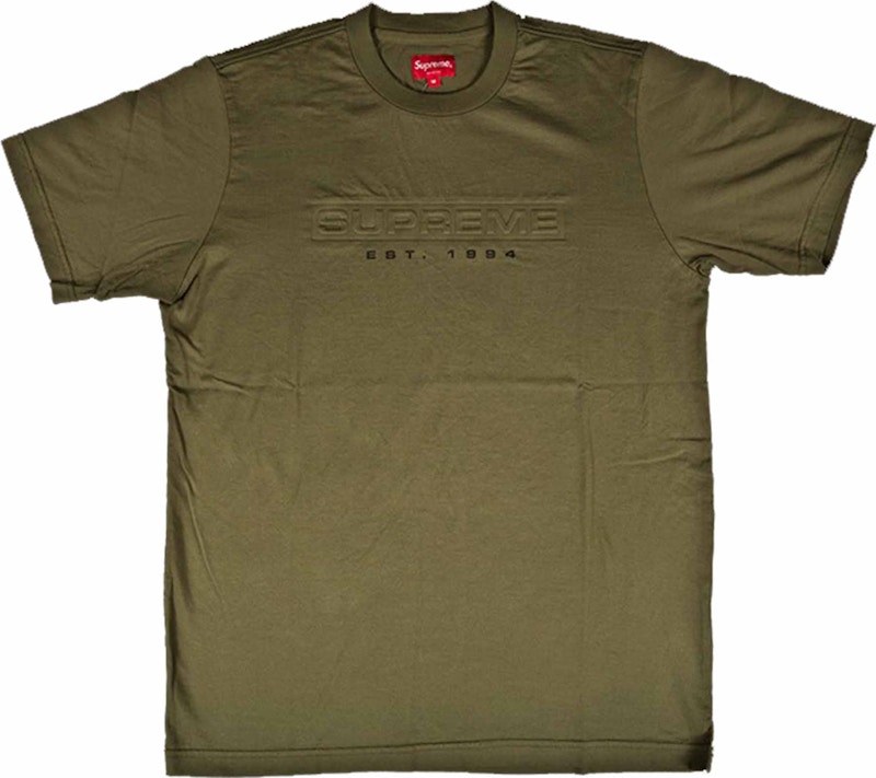 Supreme Debossed Tee Olijf