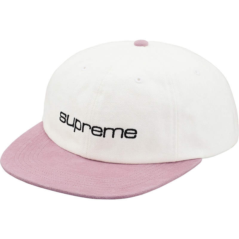 Supreme Suede Compact Logo 6-Panel Wit