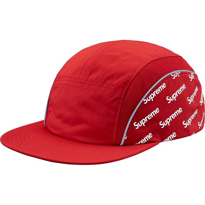 Supreme Diagonal Logo Side Panel Camp Cap Rood