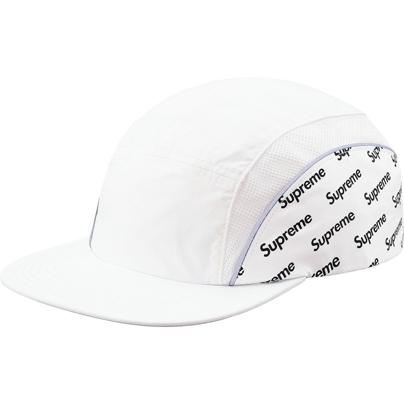 Supreme Diagonal Logo Side Panel Camp Cap Wit