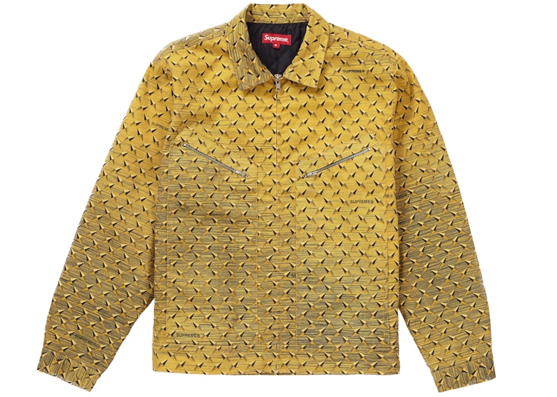 Supreme Diamond Plate Work Jacket Geel