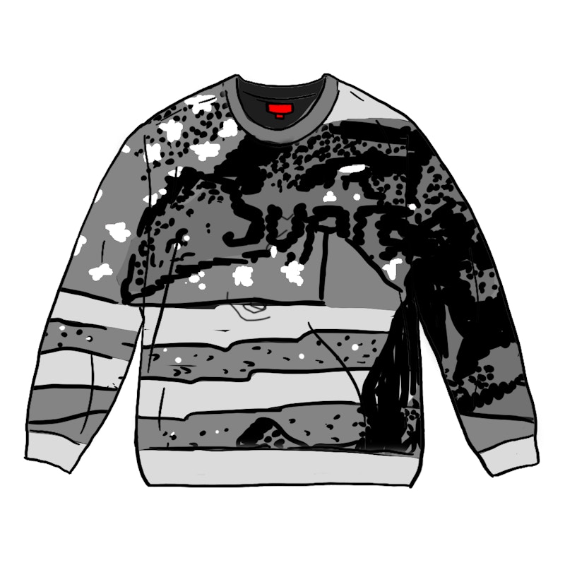 Supreme Digital Flag Sweater Zwart