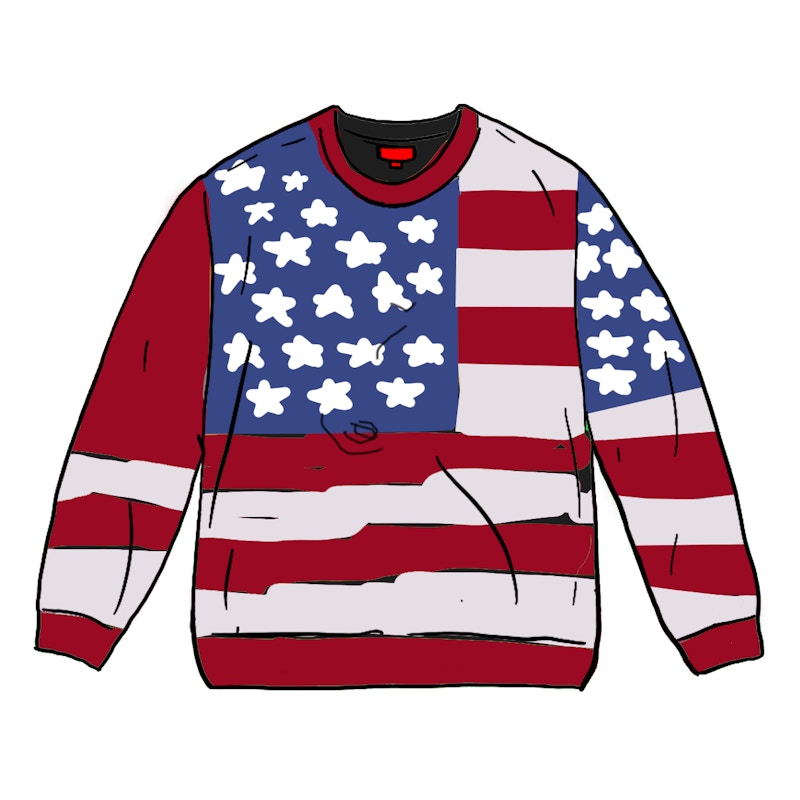 Supreme Digital Flag Sweater Rood