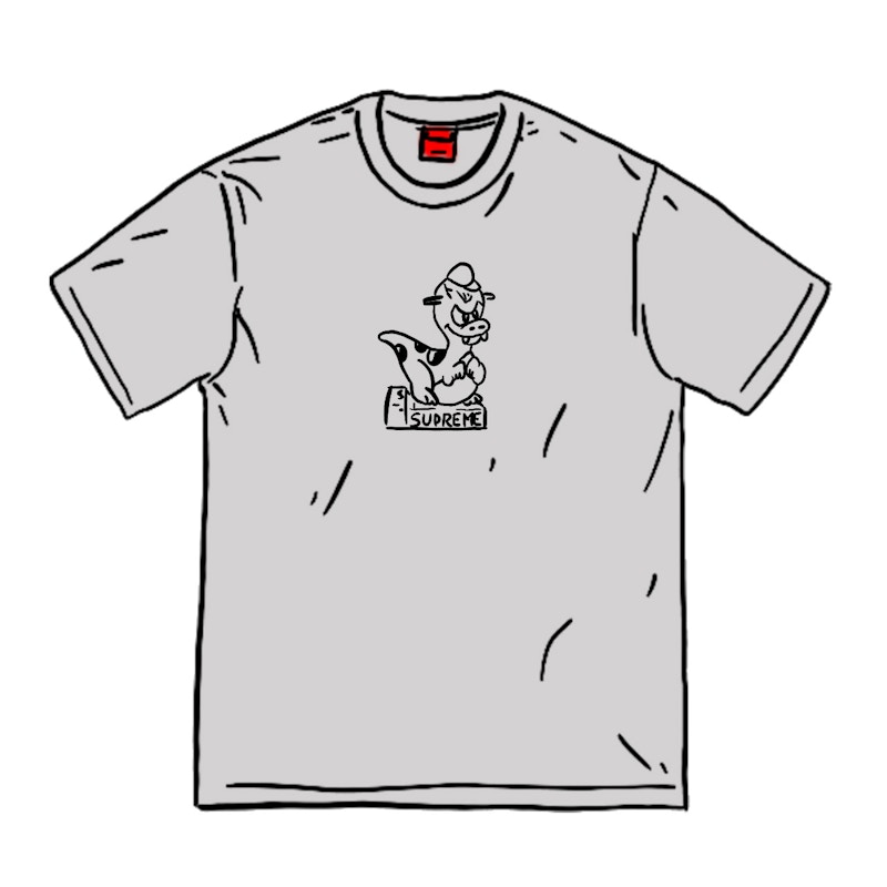 Supreme Dinosaur Tee Heather Grijs