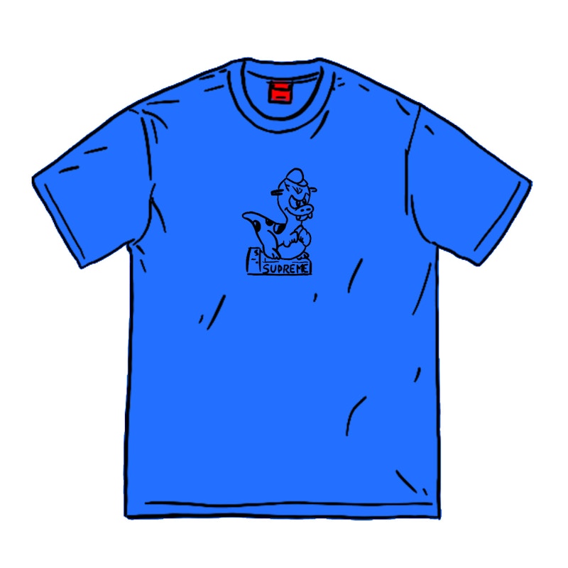Supreme Dinosaur Tee Royal Blauw