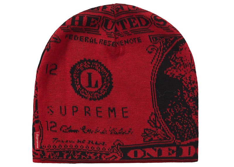 Supreme Dollar Beanie Rood