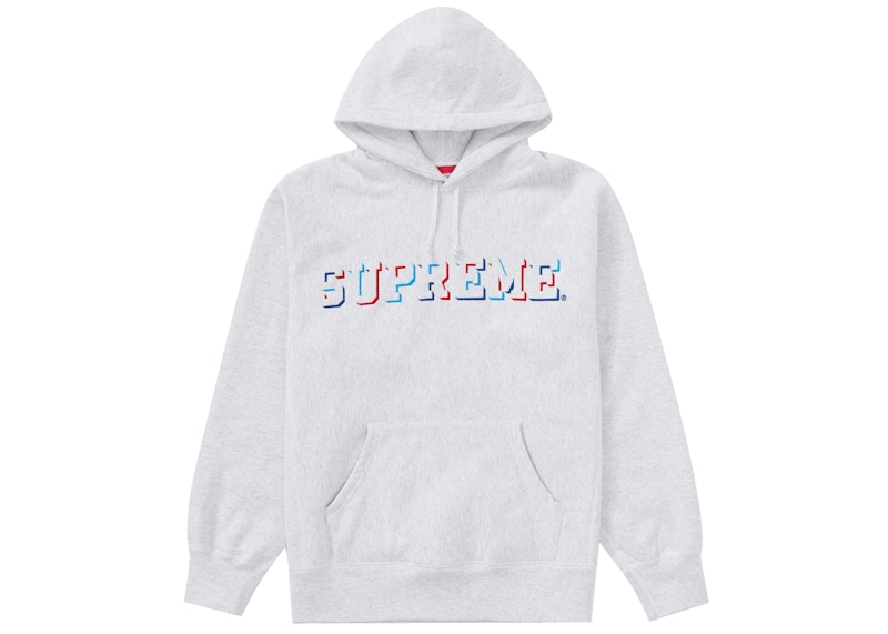 Supreme Drop Shadow Hooded Sweatshirt Heather Multi Multicolor