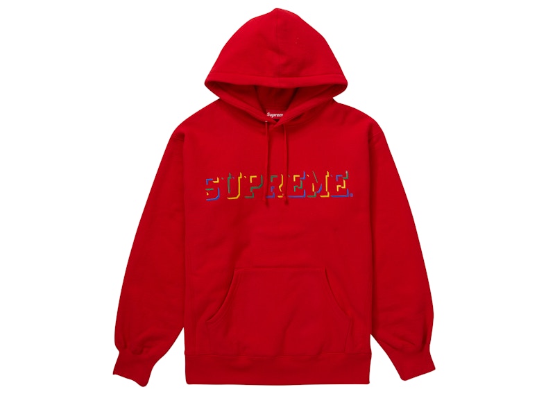 Supreme Drop Shadow Hooded Sweatshirt Rood