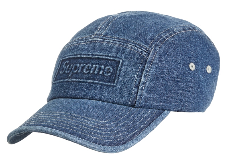 Supreme Embossed Camp Cap Blauw