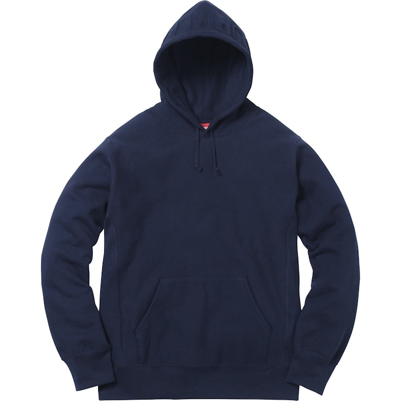 Supreme Embossed Logo Hooded Sweatshirt Blauw