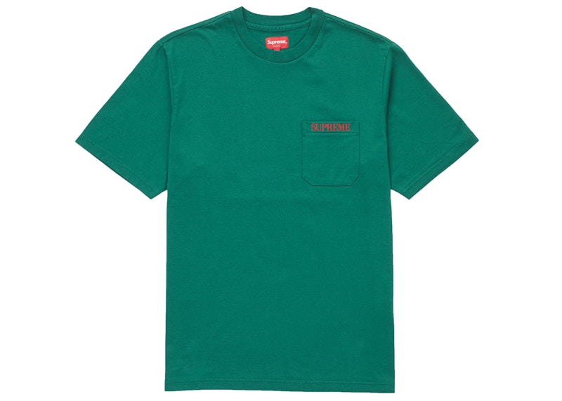 Supreme Embroidered Pocket Tee Groen