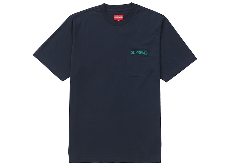 Supreme Embroidered Pocket Tee Blauw