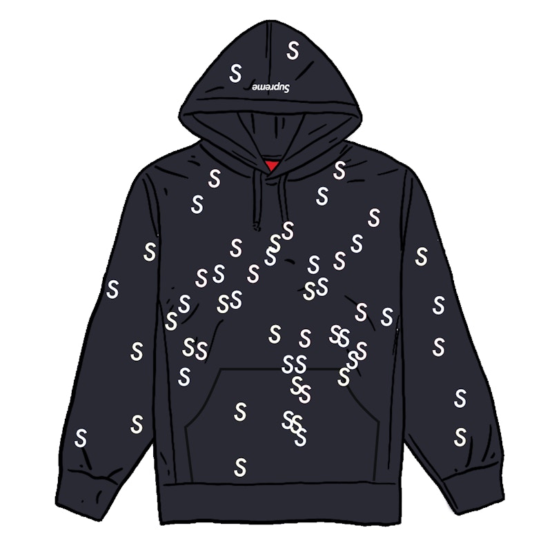 Supreme Embroidered S Hooded Sweatshirt Blauw
