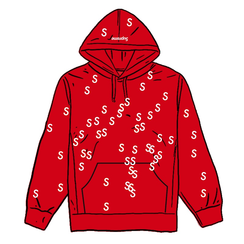 Supreme Embroidered Hooded Sweatshirt Rood