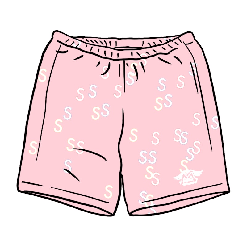 Supreme Embroidered S Sweatshort Light Roze