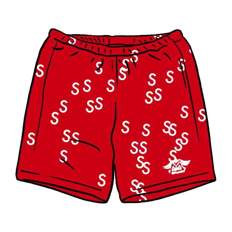 Supreme Embroidered Sweatshort Rood