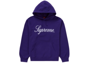 Supreme Embroidered Script Hooded Sweatshirt Paars