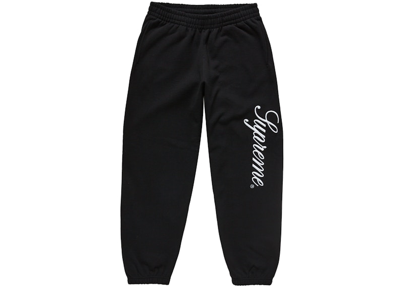 Supreme Embroidered Script Sweatpant Zwart